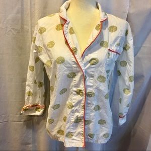 Marigot XS X-Small Sand Dollar Button Pajama Top